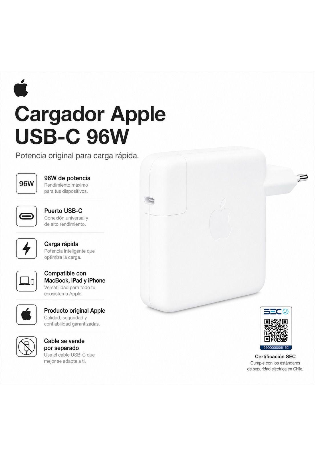 Cargador Apple USB-C 96W High Power White Edition-4