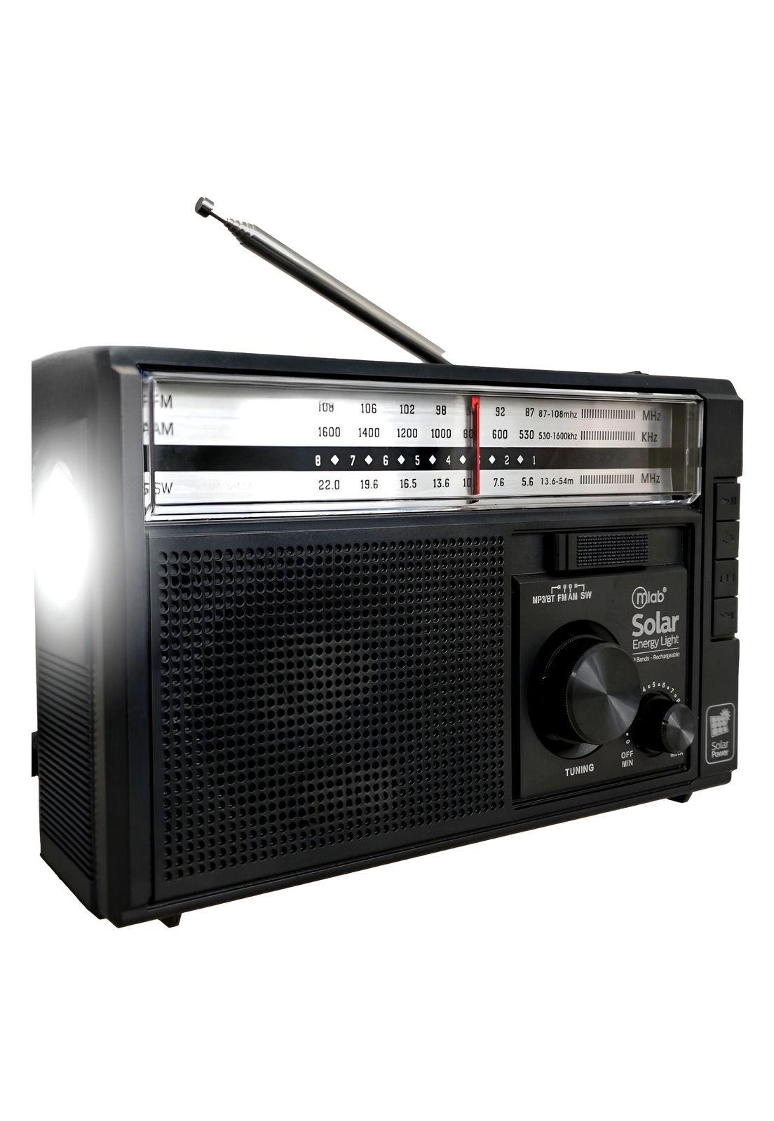 Radio AM/ FM/ SW/ BT Recargable USB-C + Carga Solar & Pilas-1