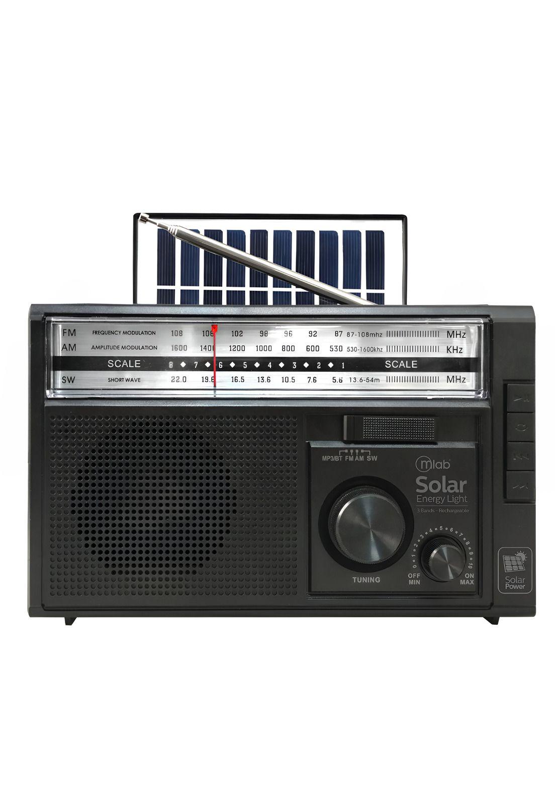 Radio AM/ FM/ SW/ BT Recargable USB-C + Carga Solar & Pilas-2