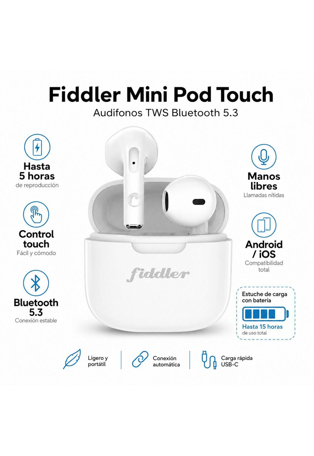 Audífonos Fiddler Minipod Bluetooth Touch Autonomía de 5Hrs-6
