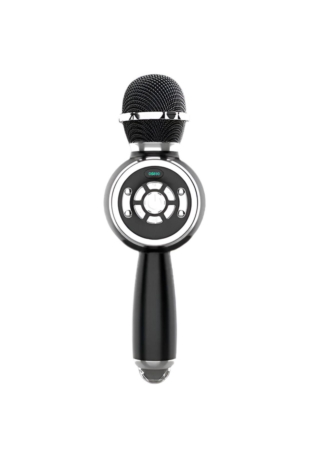 Micrófono Parlante Karaoke BT TWS con Luces Recargable Black-2