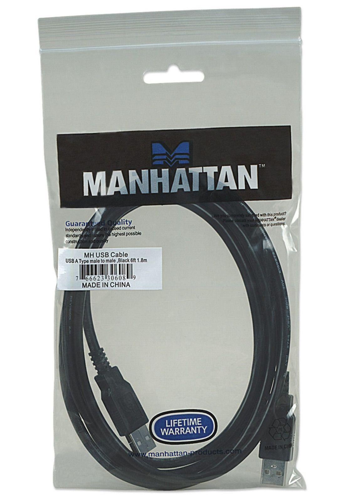 Cable De Datos USB A USB Macho - Macho 1.8M Manhattan 306089-2