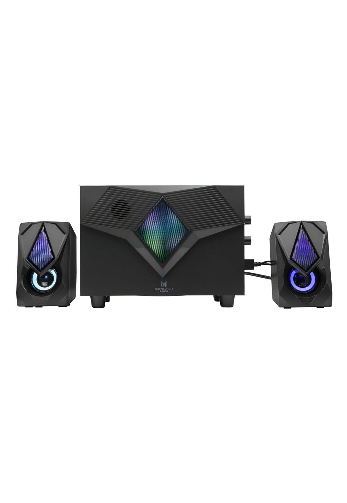 Subwoofer USB Monster 10W RMS Audio Stereo 2.1 RGB SW557-1