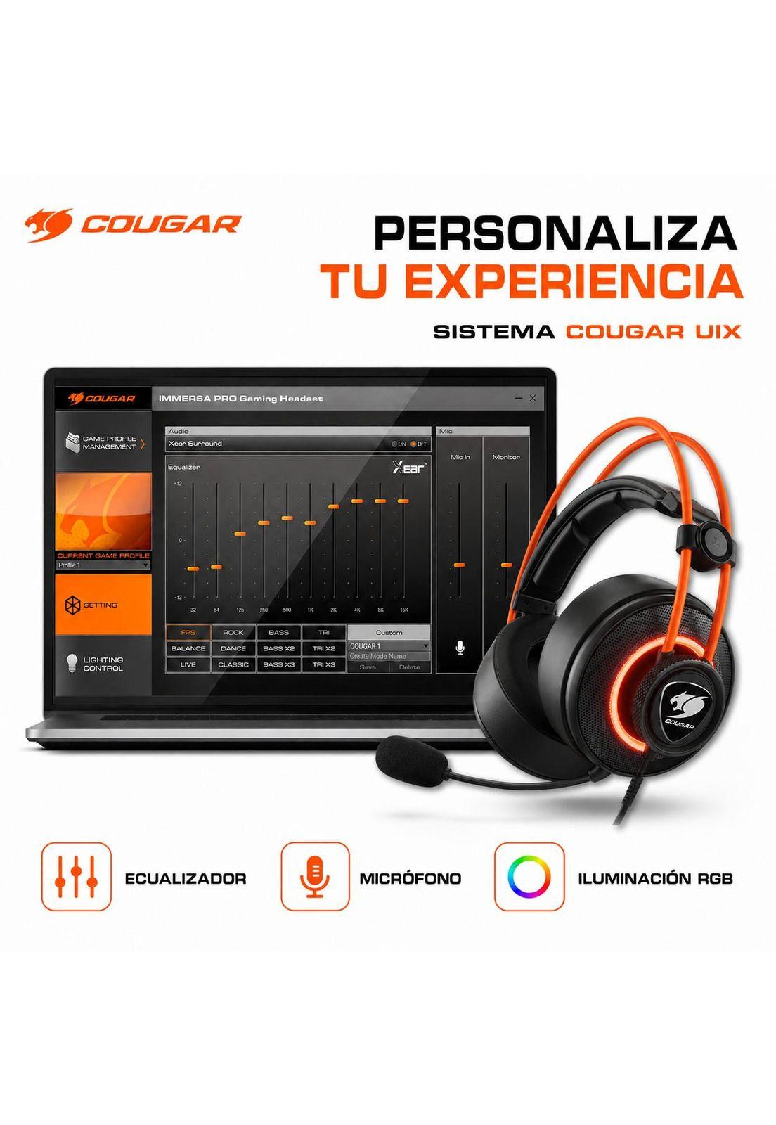 Audifono Cougar Immersa Pro Prix RGB USB 7.1 Multiplataforma-8