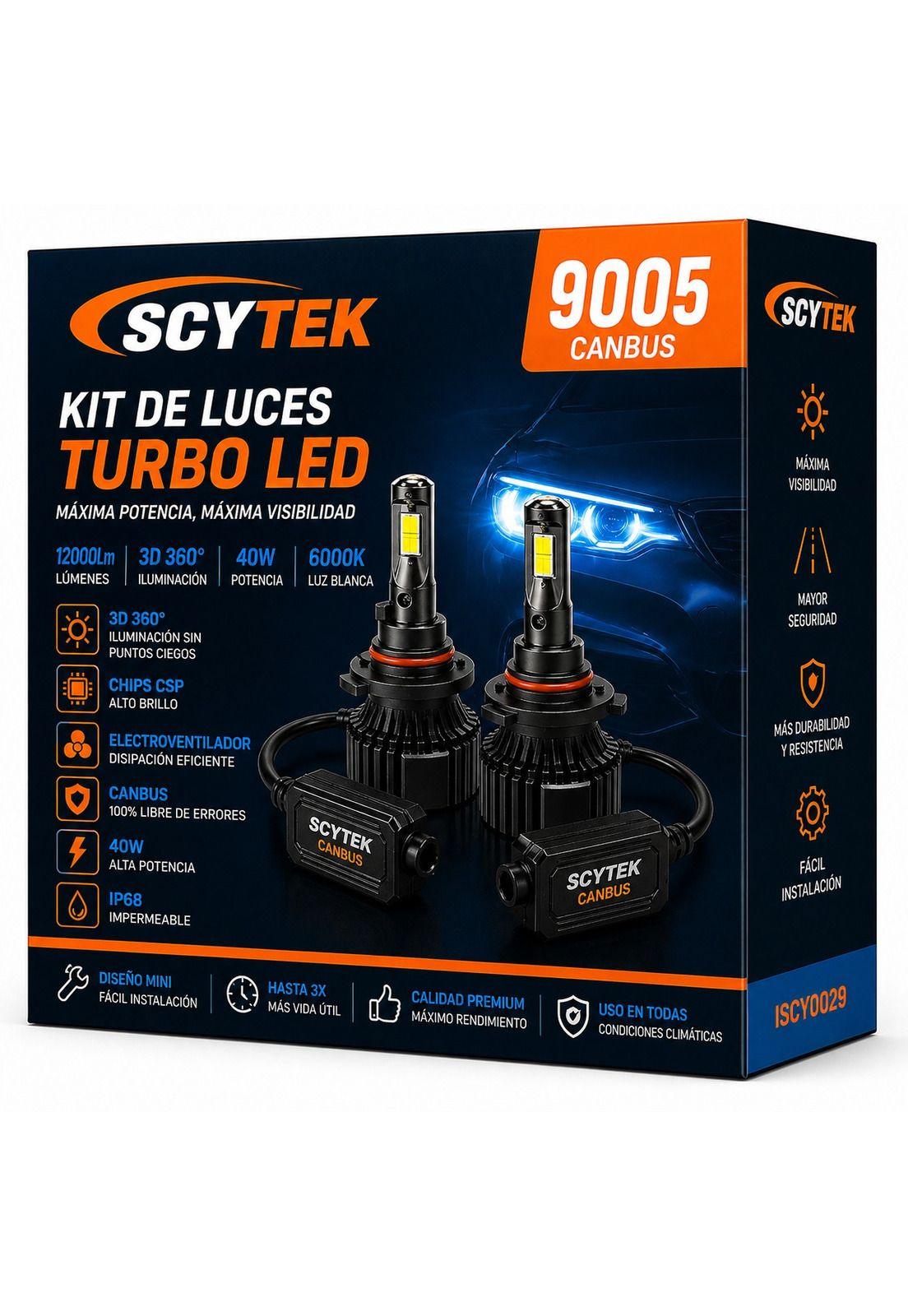 Kit de Luces Turbo LED 9005 Canbus 12000Lm 3D 360° 40W 6000K-0