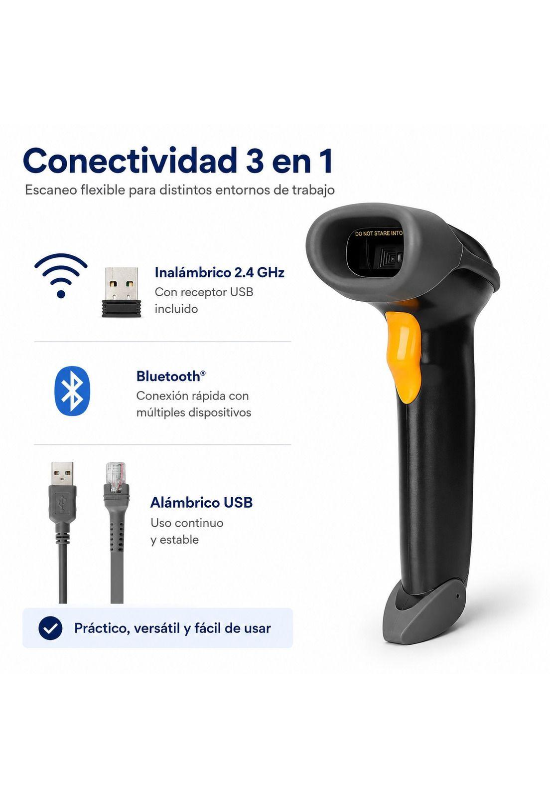 Lector de Códigos  de Barra Inalámbrico Dual 2.4G + Bluetooth CCD BSCBT8-2