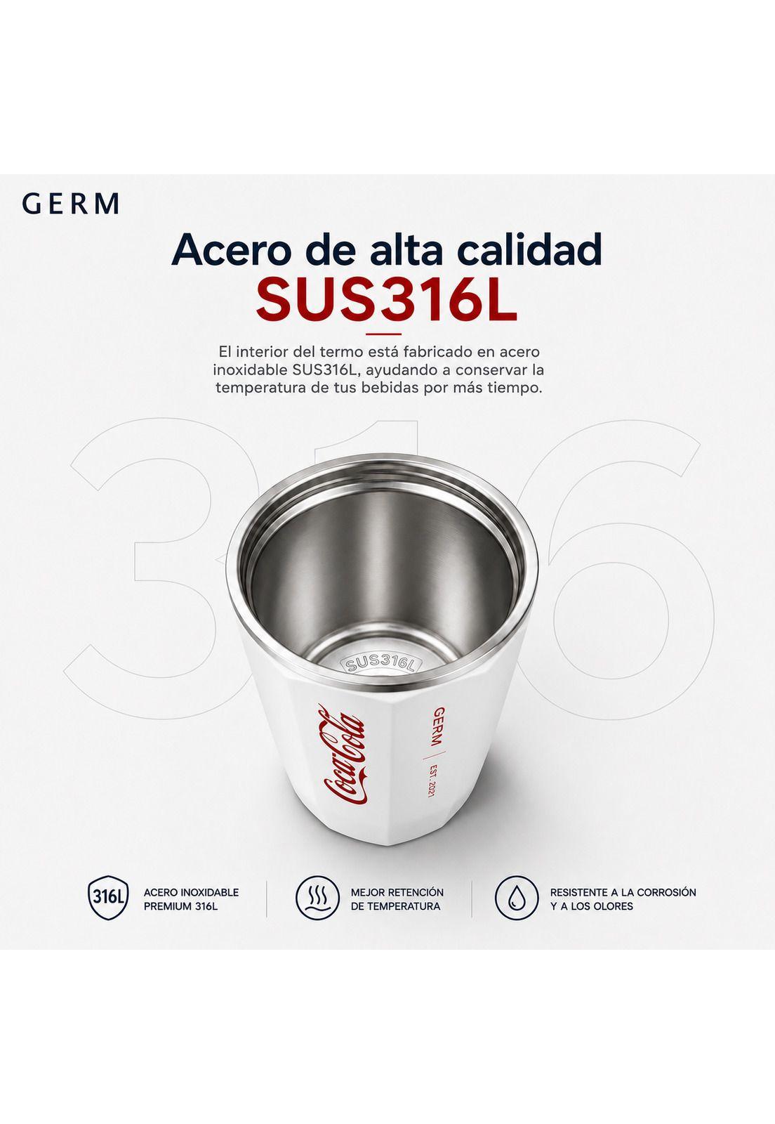 Vaso Termico MUG Germ Coca-Cola Acero Inoxidable 390ML White-8