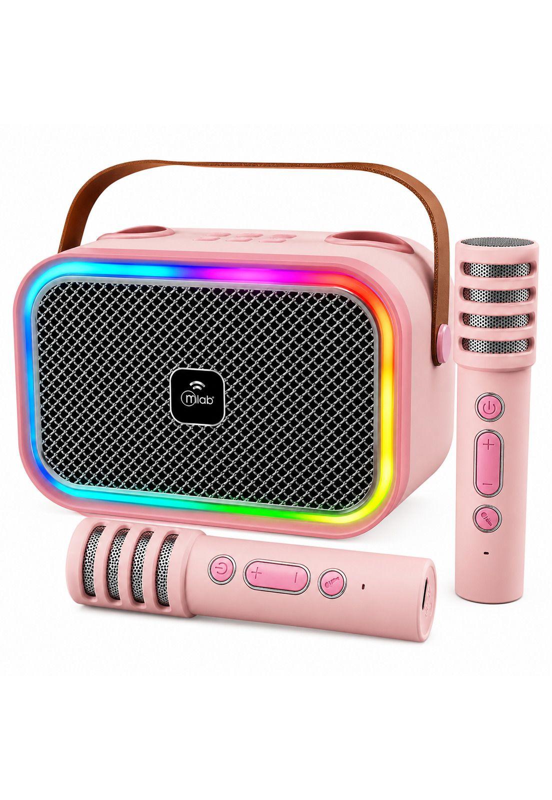 Karaoke Infantil RGB con 2 Micrófonos Inalámbricos Pink My Lil Dual Voice-0