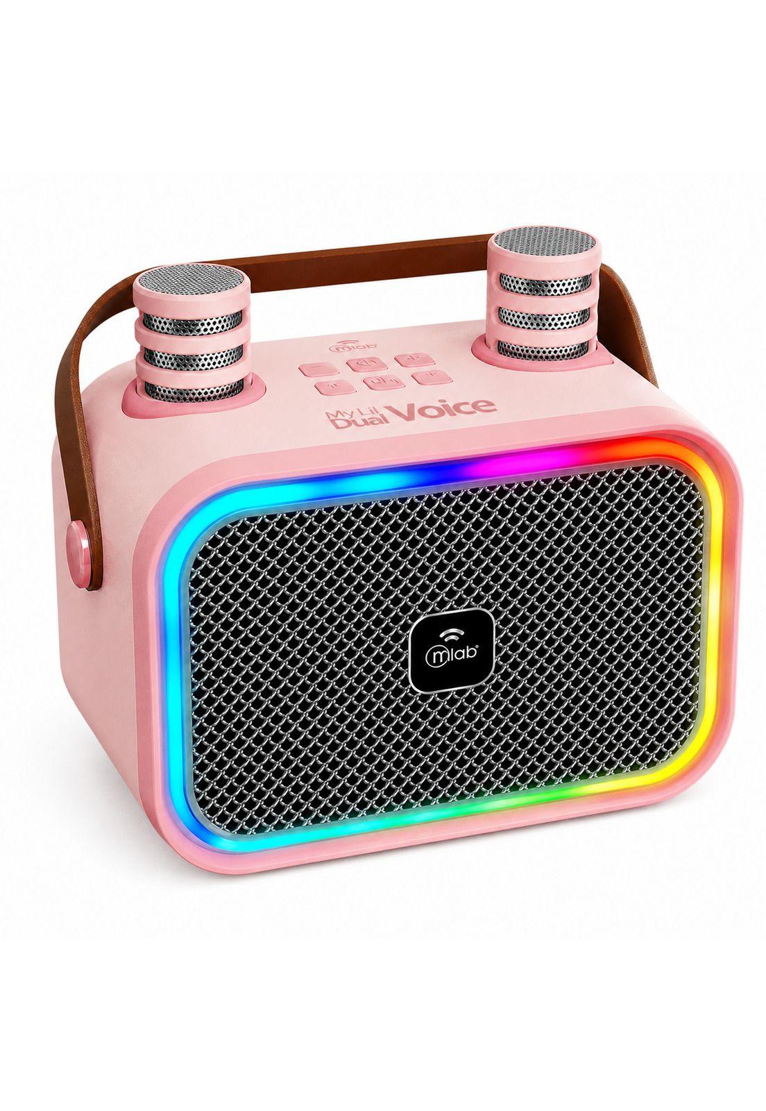 Karaoke Infantil RGB con 2 Micrófonos Inalámbricos Pink My Lil Dual Voice-1