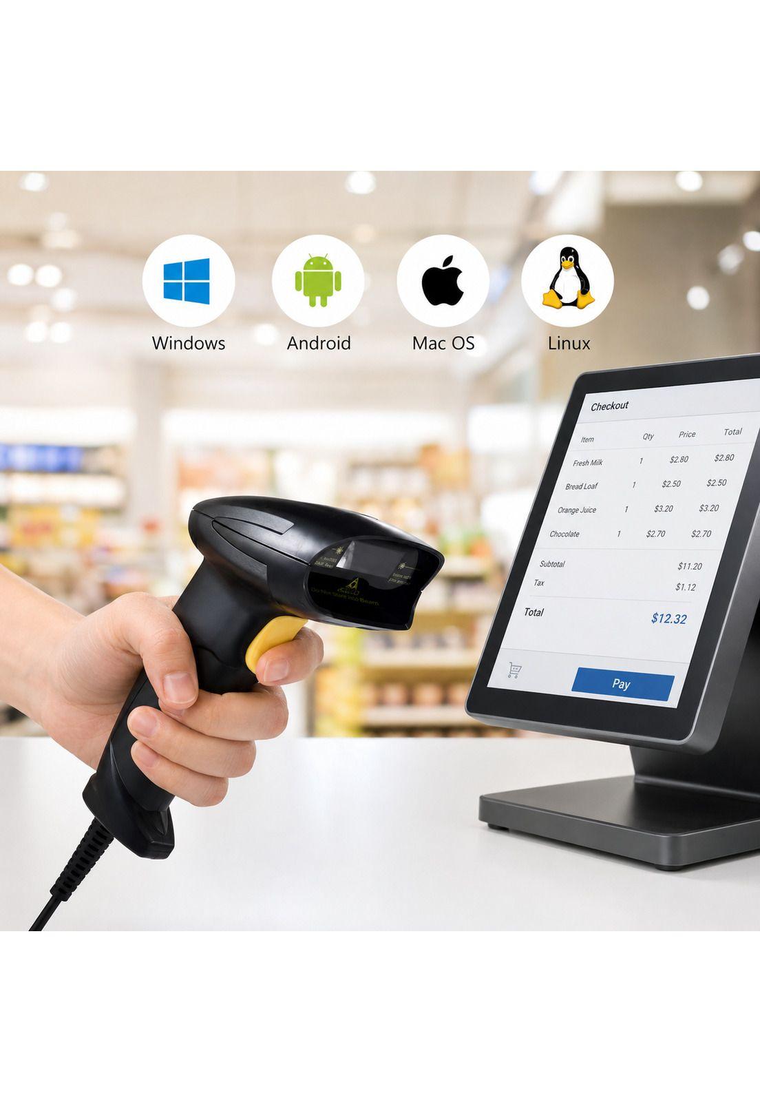 Lector de Códigos de Barra Inalámbrico CCD 2.4G Recargable-6