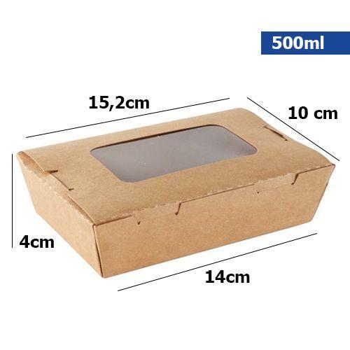 Caja Kraft Con Ventana 500ml (25 Unidades)-2
