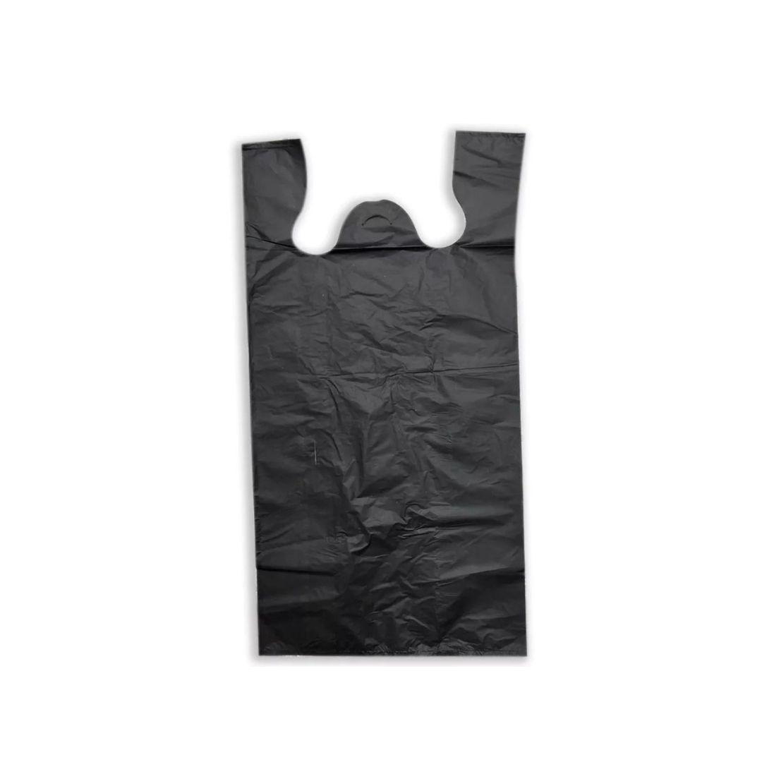 Bolsas Tipo Camiseta Plásticas 35x40cm Negro 100U-0