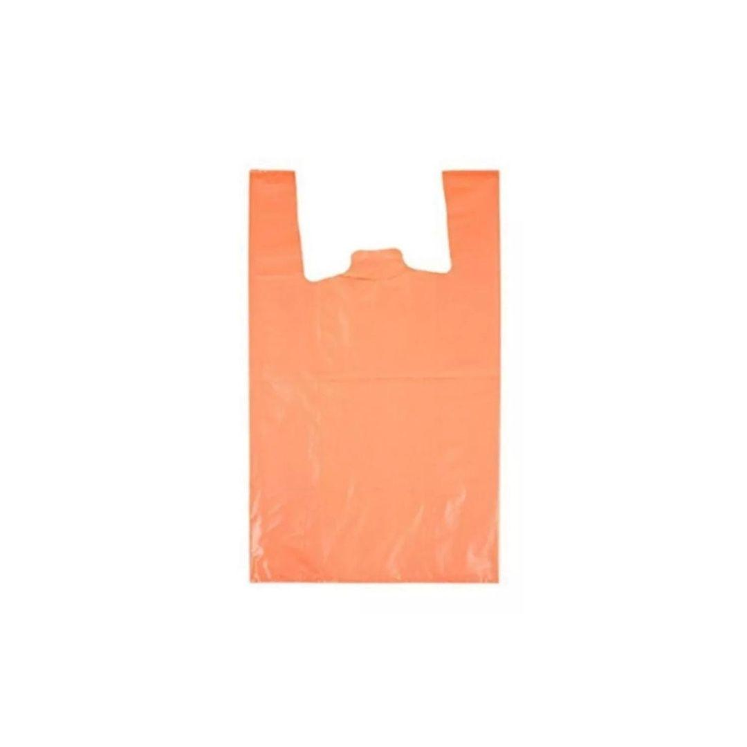 Bolsas Tipo Camiseta Plástica 35x40 Naranja 100U-0