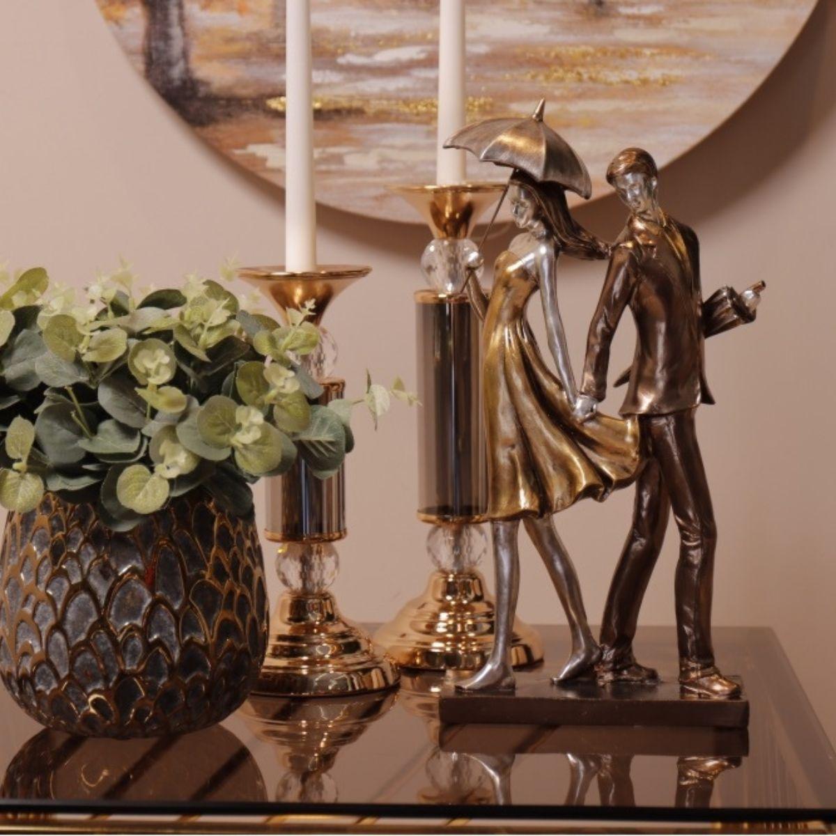 Figura Decoración Enamorados Paraguas-2