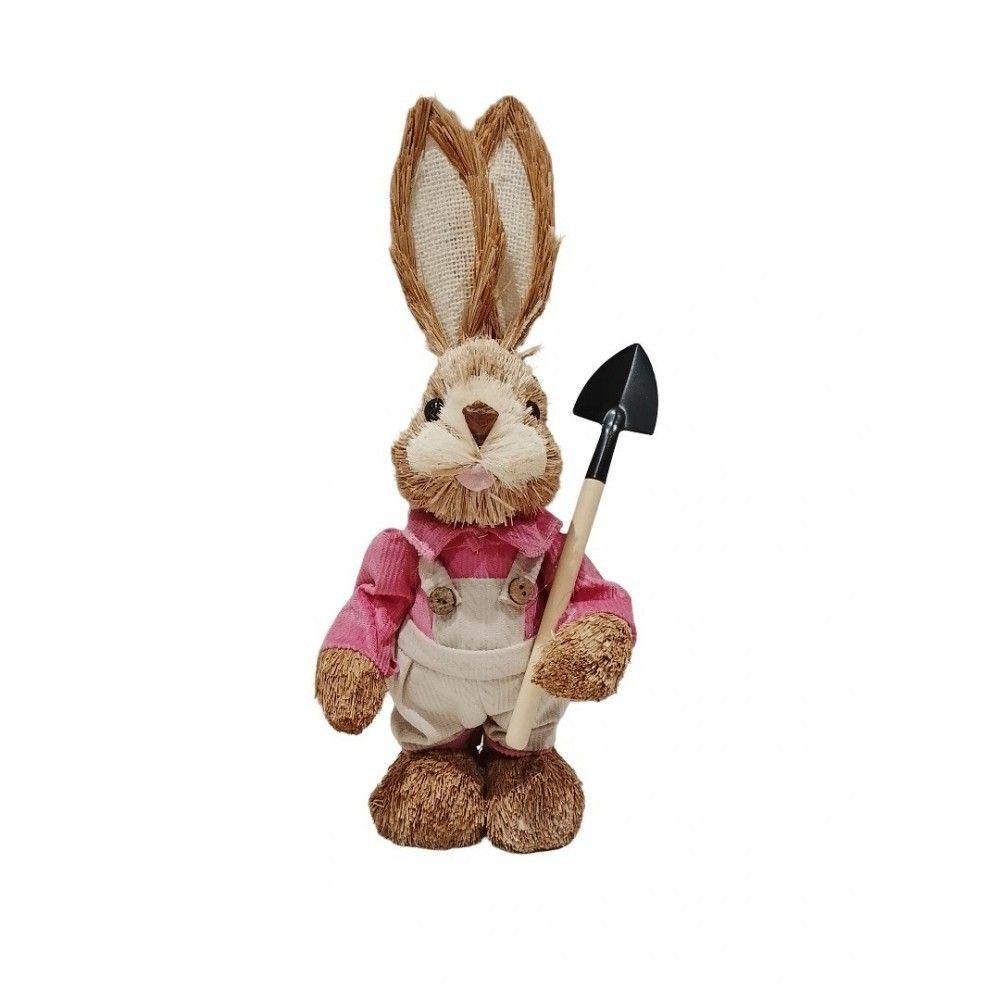 Conejo Decorativo de Pascua Rosa con Pala-0