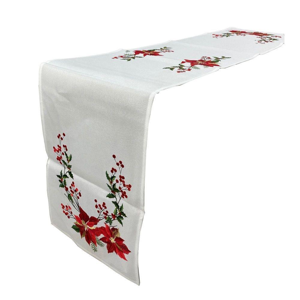 Camino de Mesa Navideño Poinsettia-0