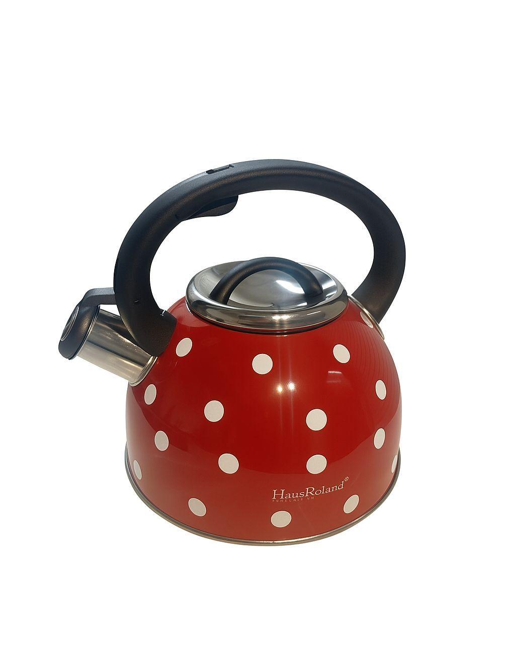 Tetera Silbadora Roja de Puntos Haus Roland-0
