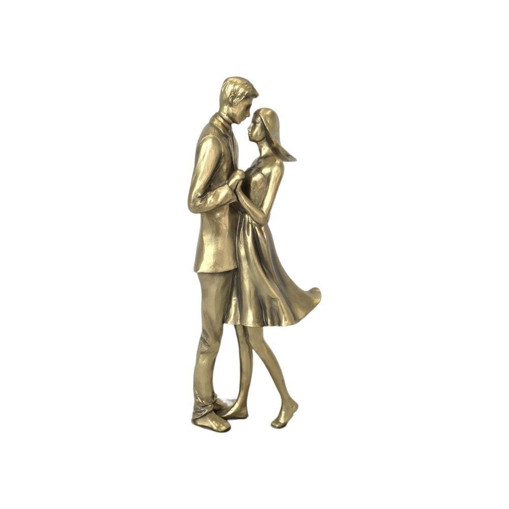 Figura Decorativa Enamorados Golden I-0