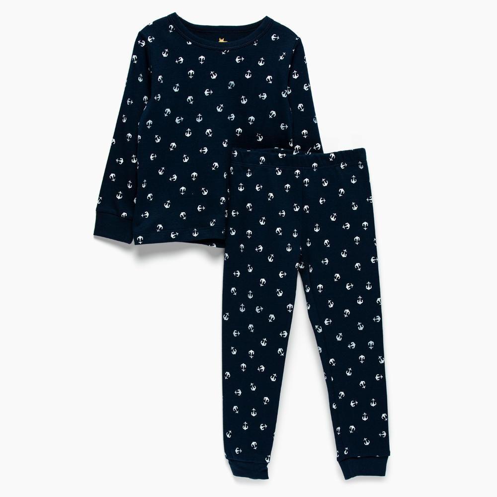 Pijama azul anclas algodón peruano-0