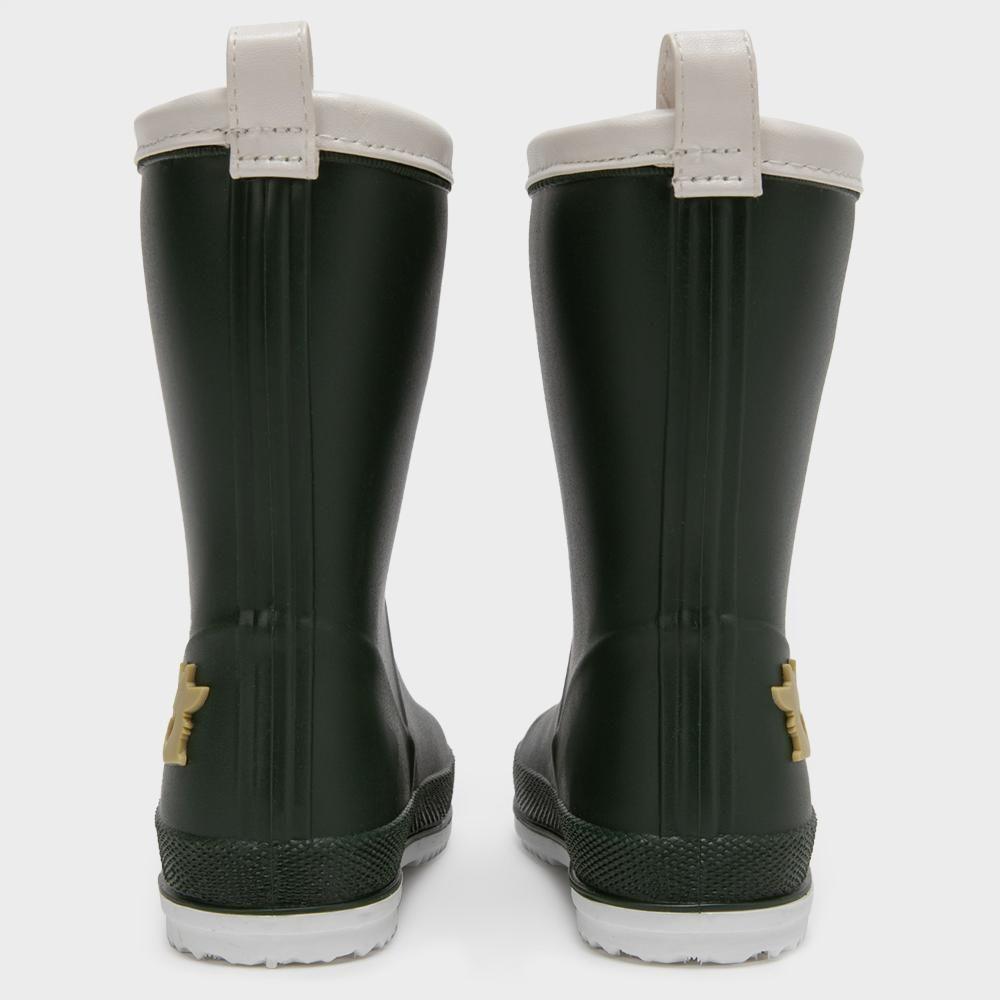 Bota de agua verde militar ribete blanco-5