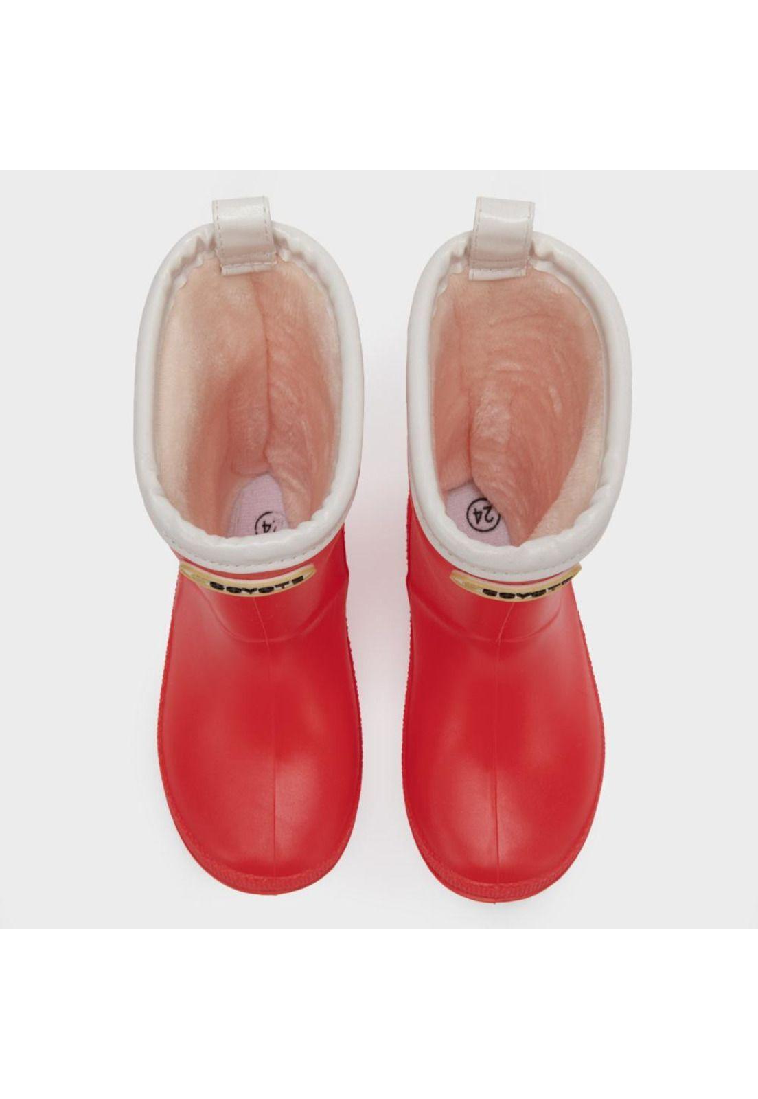 Bota de agua roja ribete blanco-4