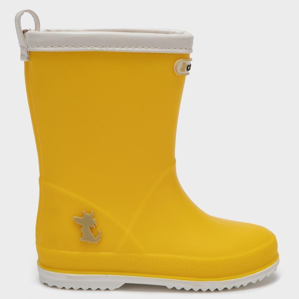 Bota de agua amarilla ribete blanco-1