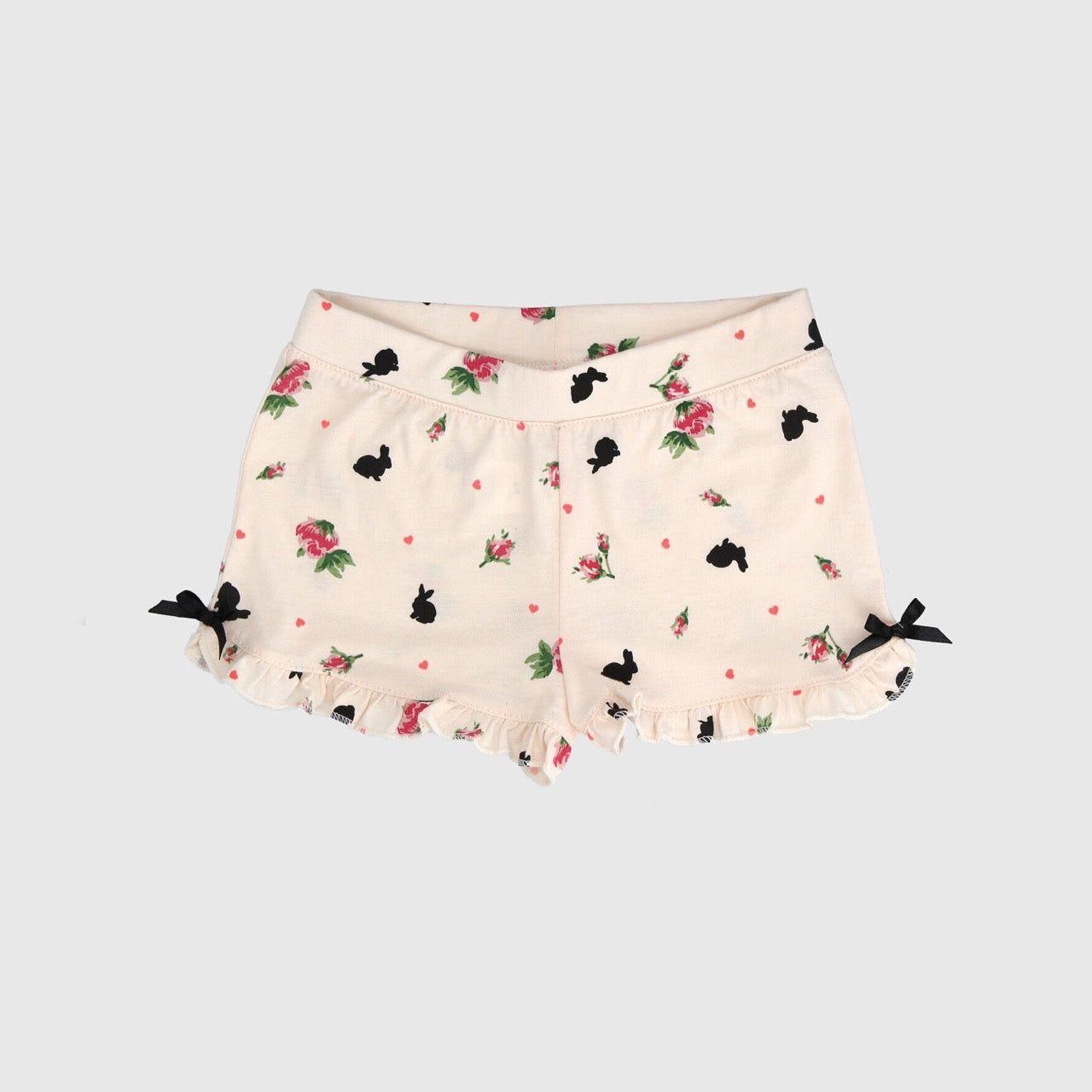 SHORT BEIGE CON VUELOS ALGODÓN PERUANO-0