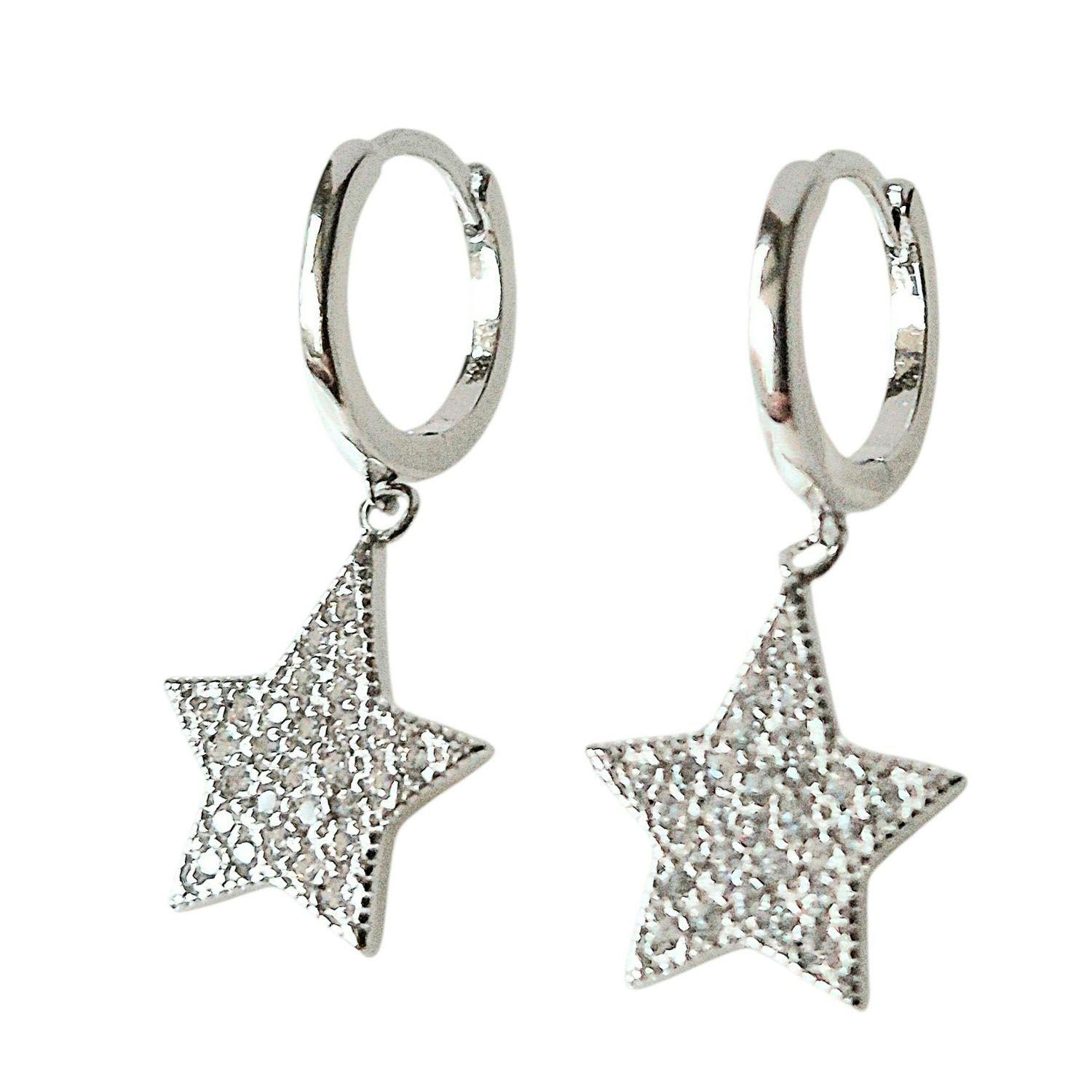 Aro Argolla Estrella con microcircones Plata 925-0