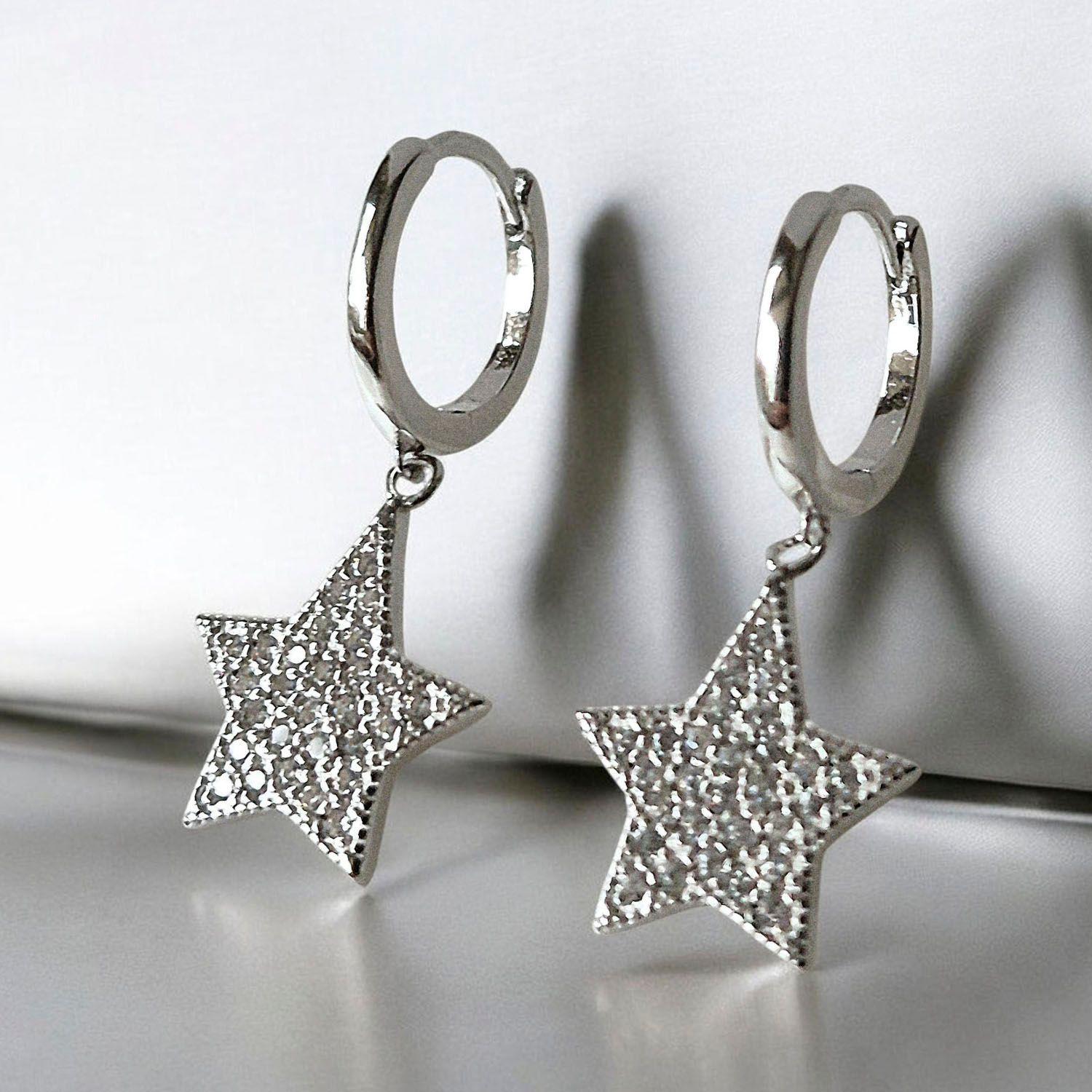 Aro Argolla Estrella con microcircones Plata 925-2