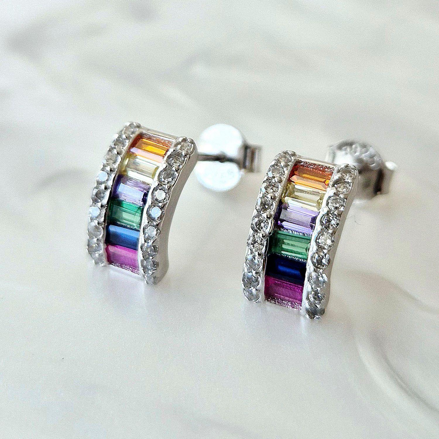 Aro circonitas de colores Plata 925-1