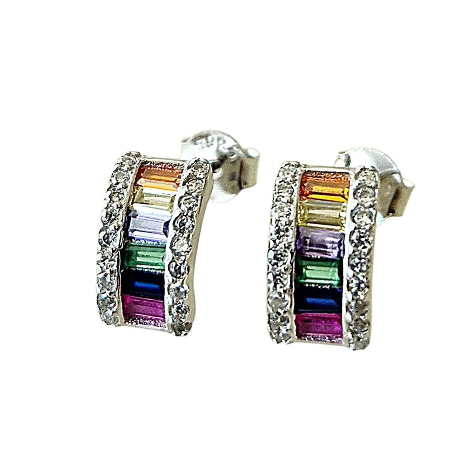 Aro circonitas de colores Plata 925-2