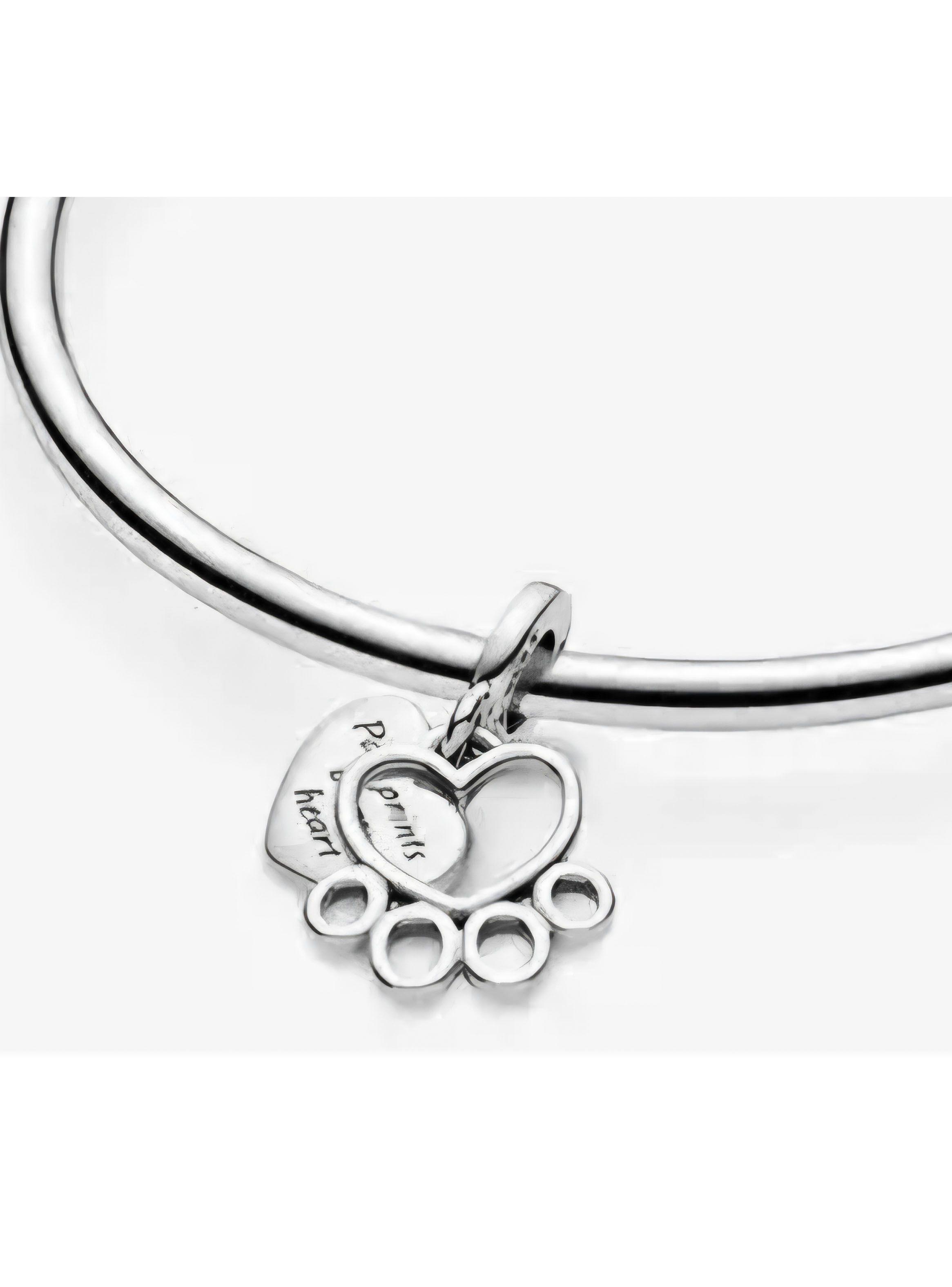 Dije Charm Colgante Coraz n y Huellas de patita Plata 925-0