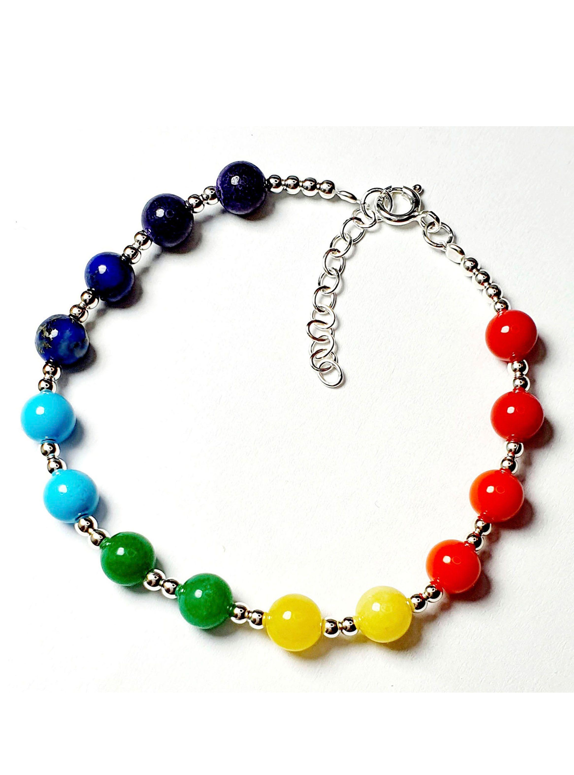 Pulsera Chacras de Plata 925 7 Chacras-2