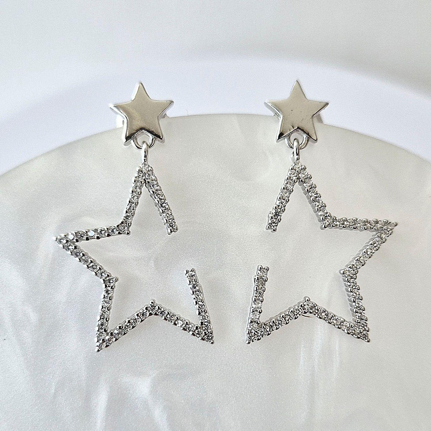 Aro Estrella doble Circonitas 925-0