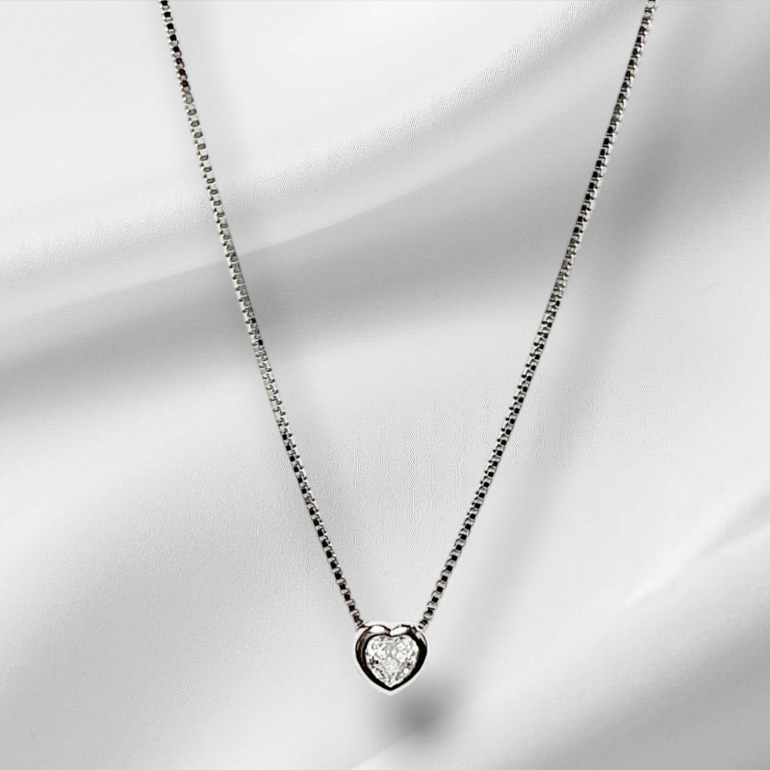 Collar Punto de Luz Corazón Plata 925 Fino-0
