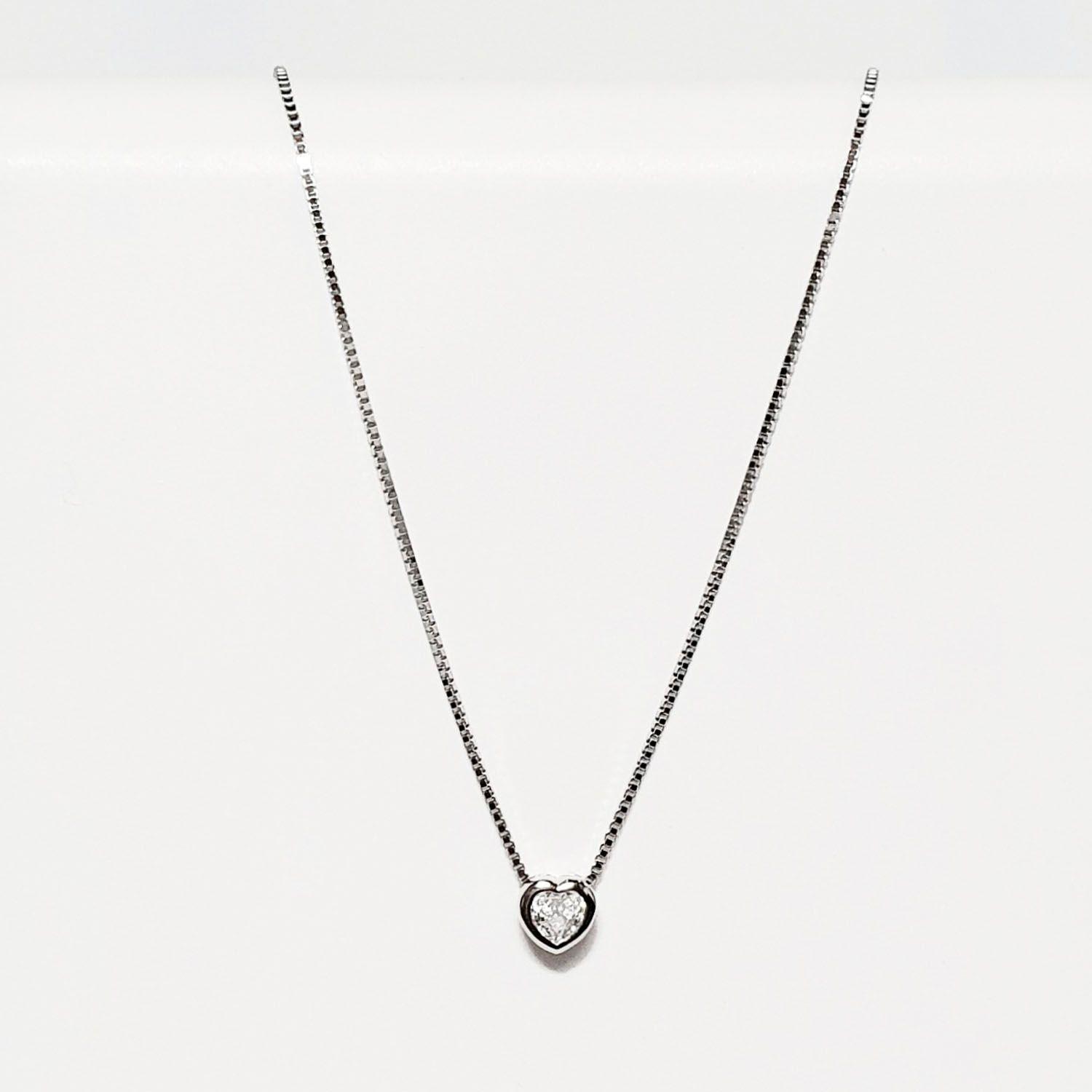 Collar Punto de Luz Corazón Plata 925 Fino-2