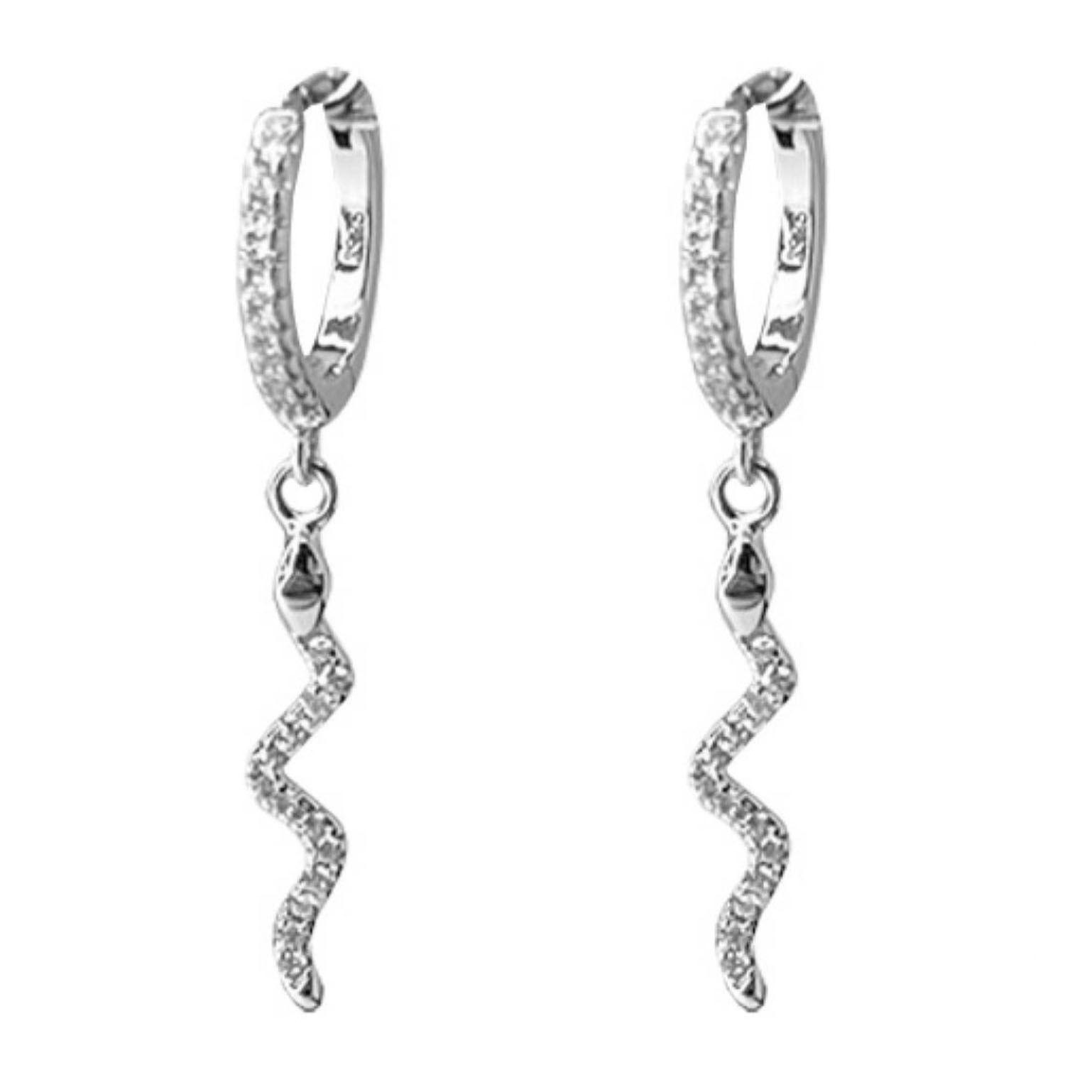 Aro Argolla Serpiente con microcircones Plata 925-2