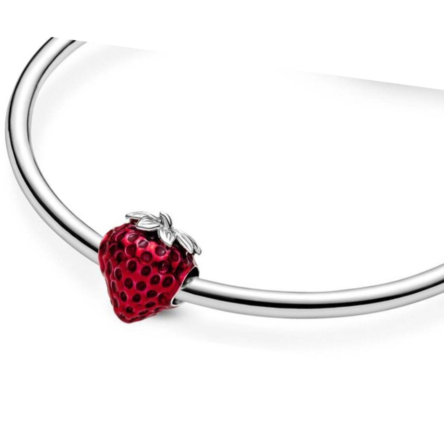 Dije Colgante Charm Fresa Plata 925-2