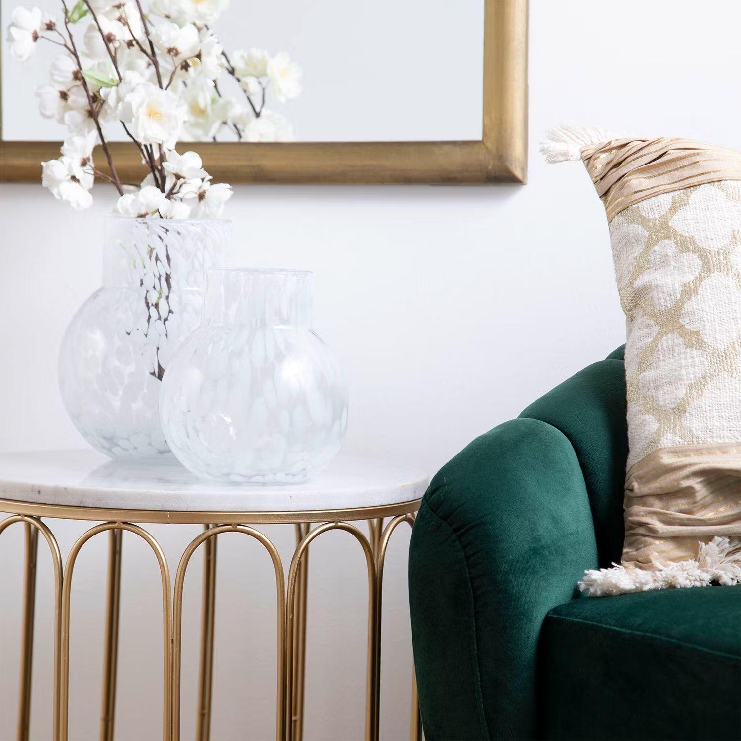 Florero Vidrio Circular Puntos 19X23 CM-2