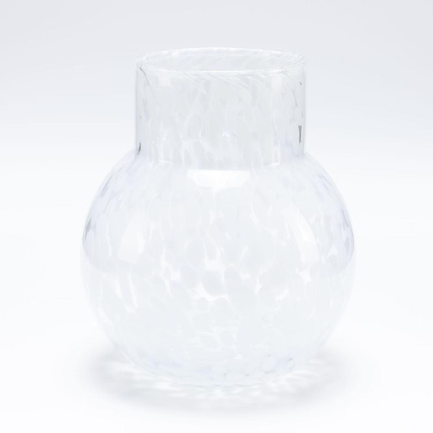 Florero Vidrio Circular Puntos 19X23 CM-3