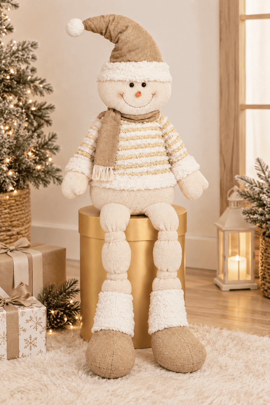 Muñeco de Navidad Snowman con Caja Gold 107 CM-5