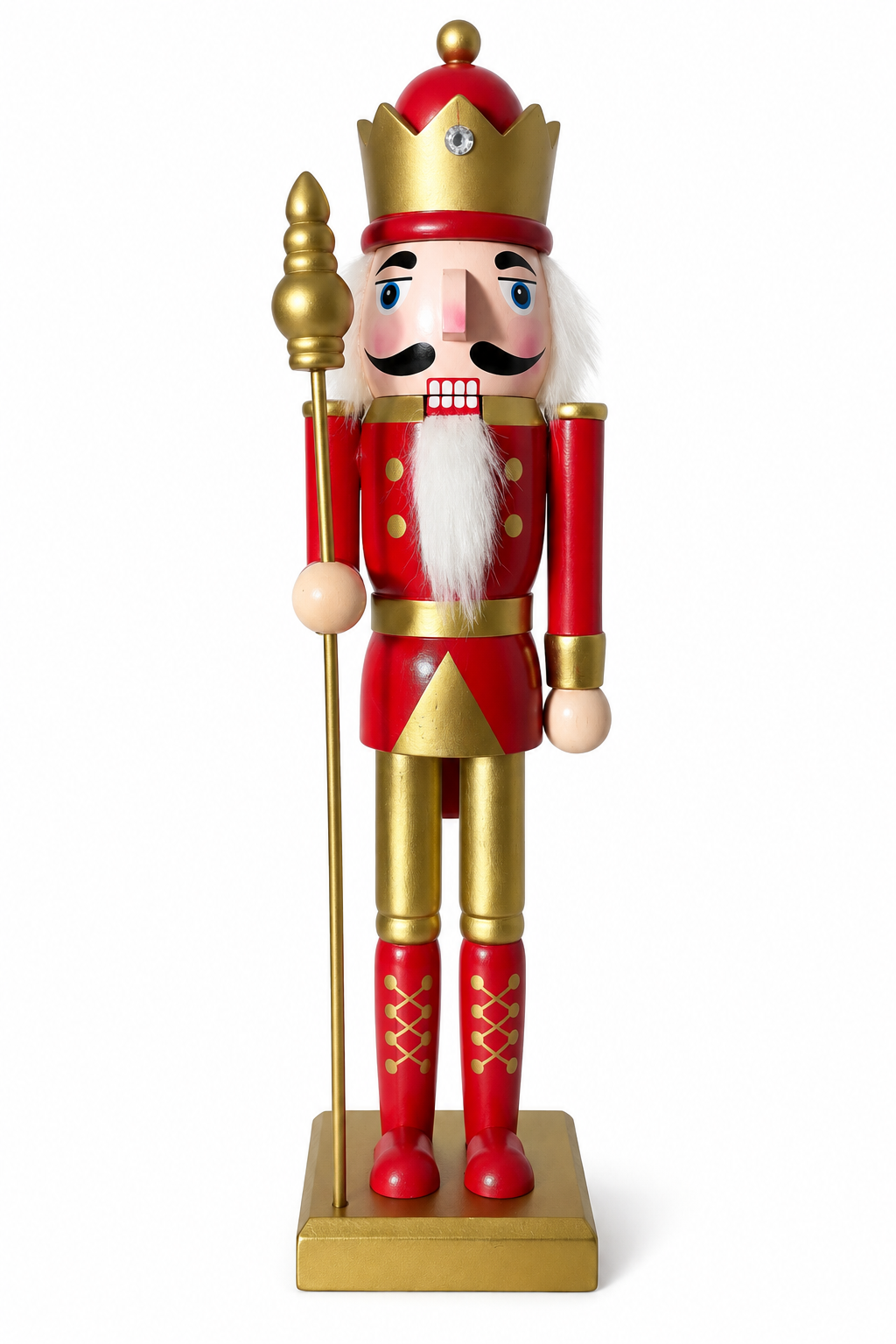 Cascanueces Navidad Rey Real Rojo Dorado 37 CM-0
