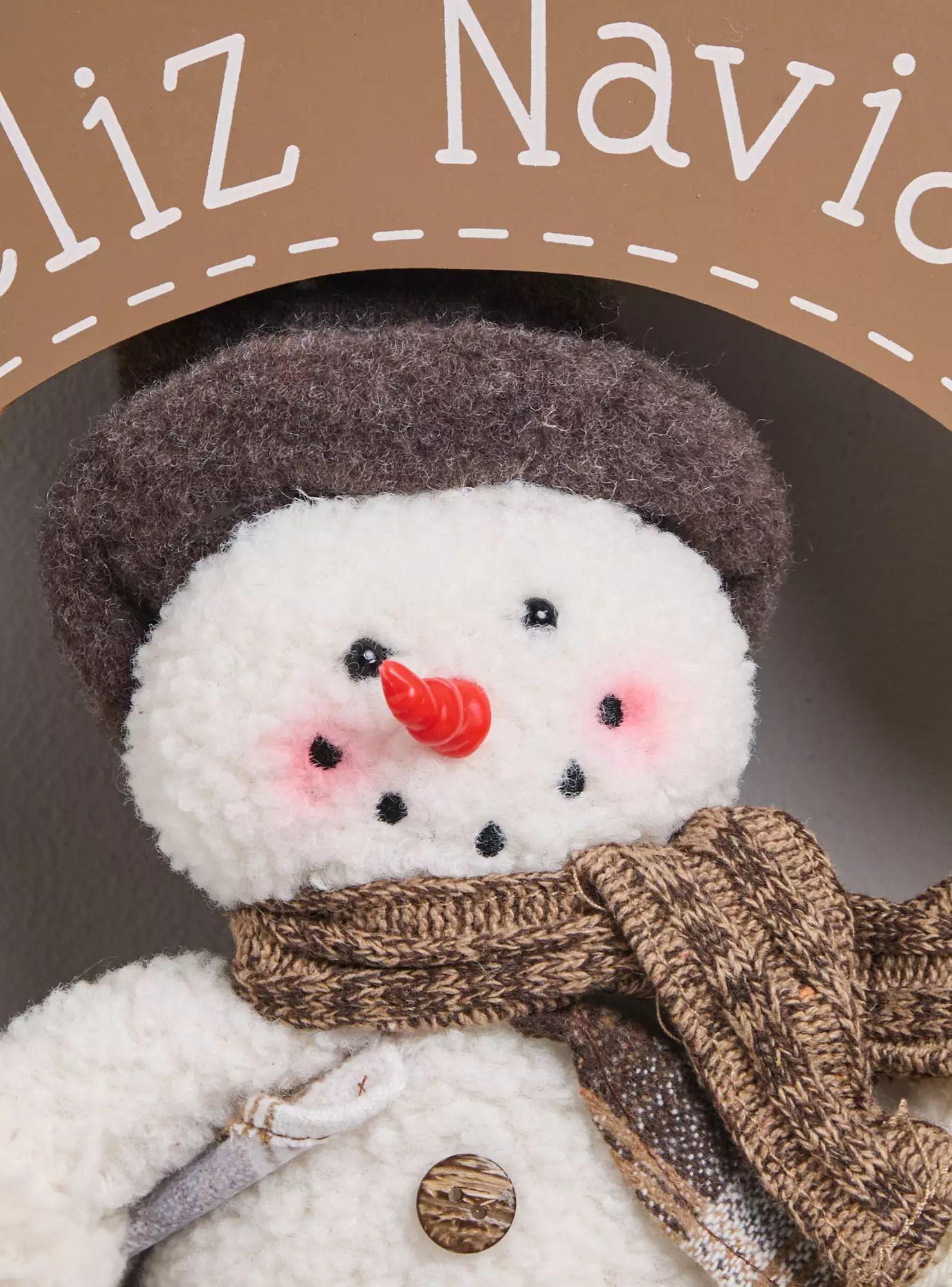 Corona Navidad Puerta Snowman White 30 CM-2