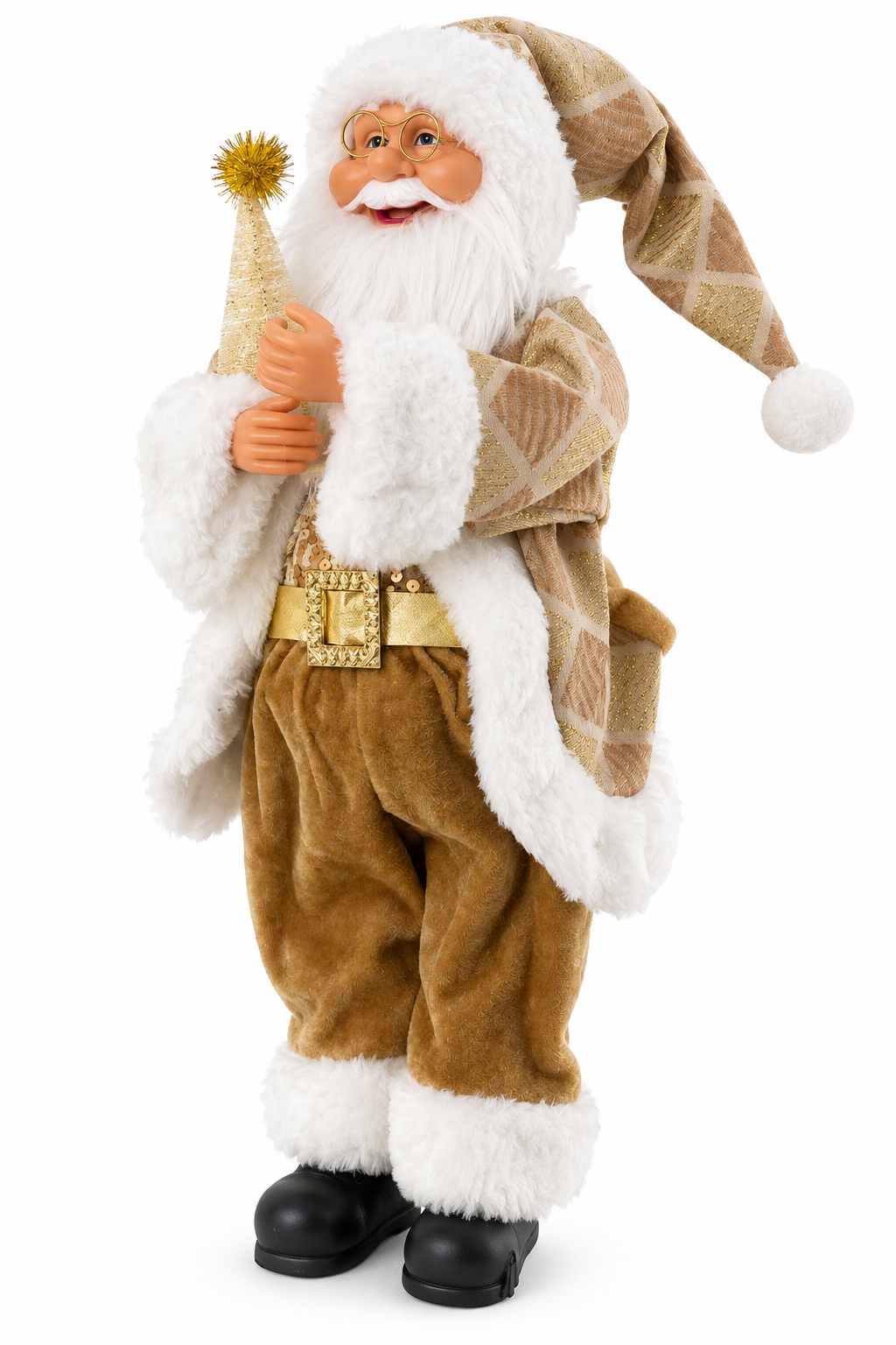 Adorno Navidad Santa Dorado 45 CM-0