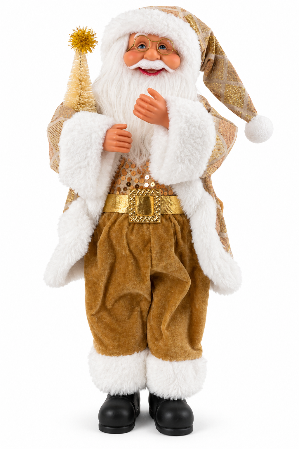 Adorno Navidad Santa Dorado 45 CM-2
