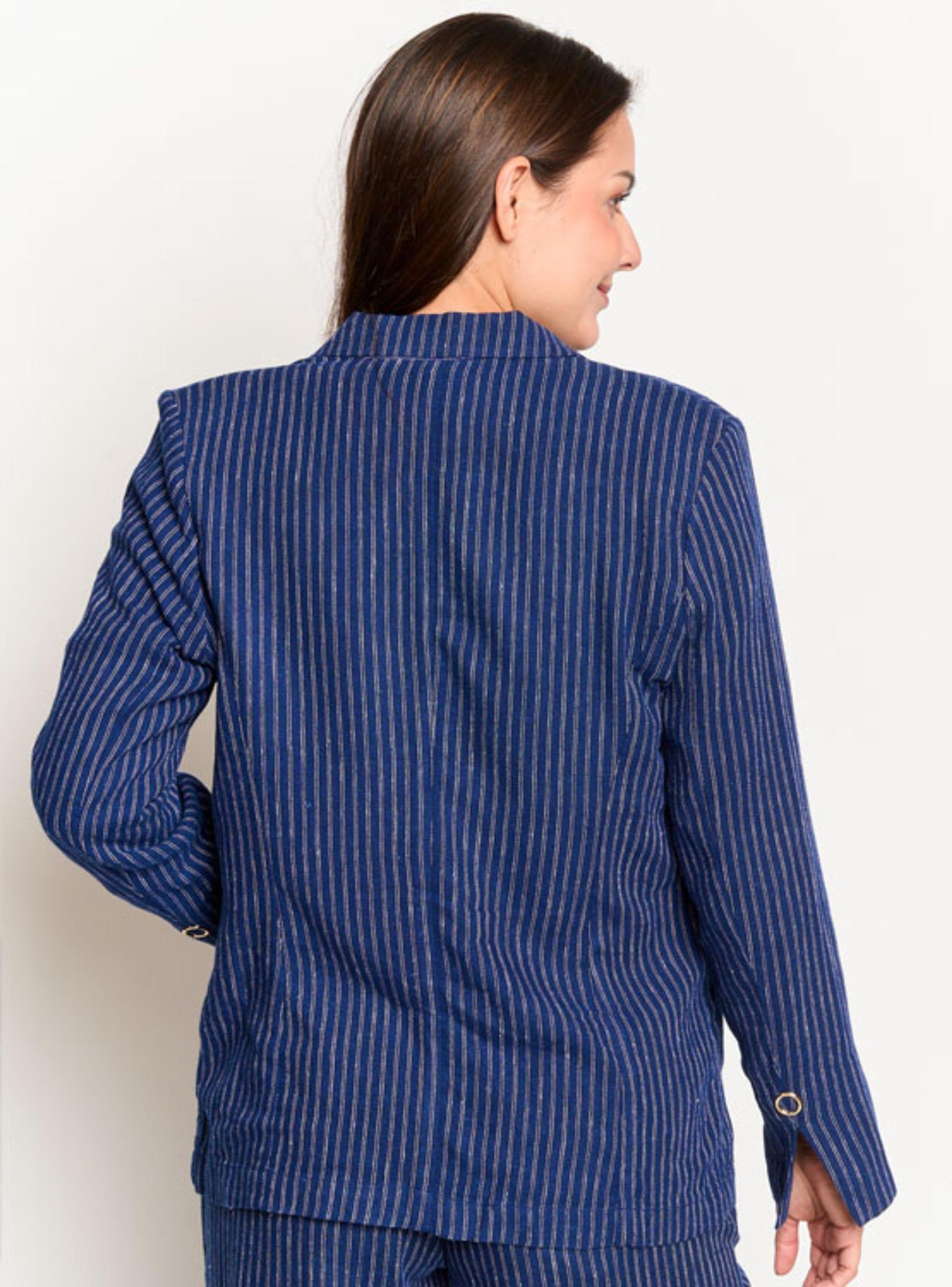Blazer Cacharel Lino Ella Azul-1