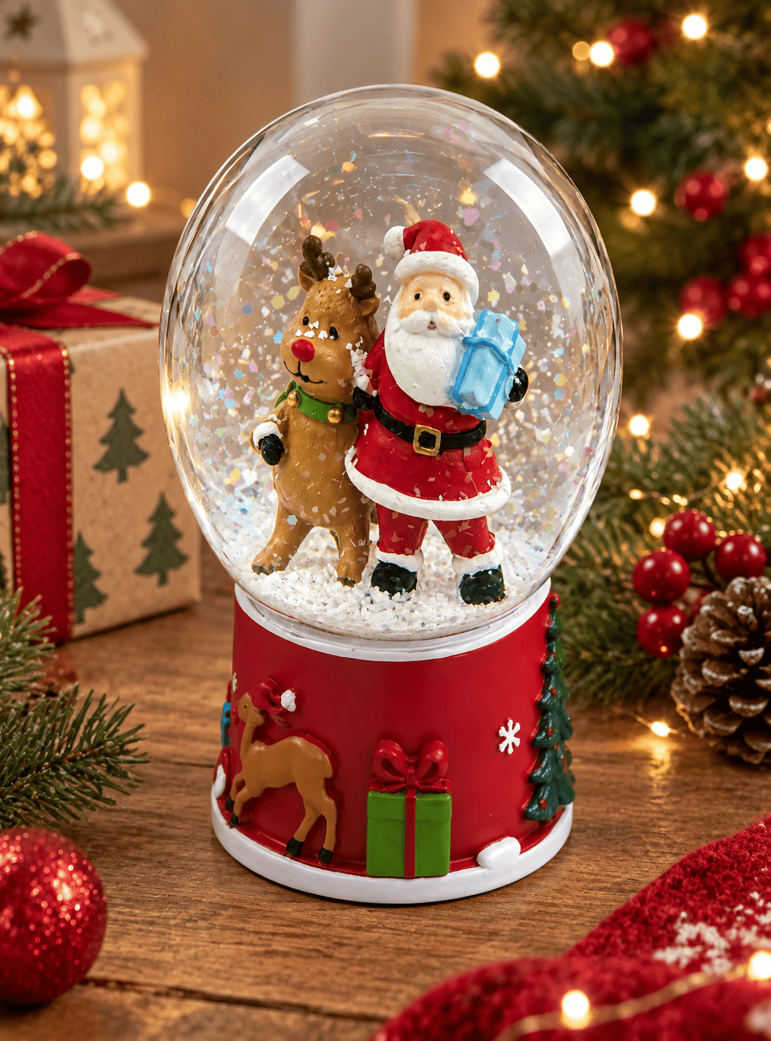 Bola de Agua Navidad Santa Reno 11 CM-2