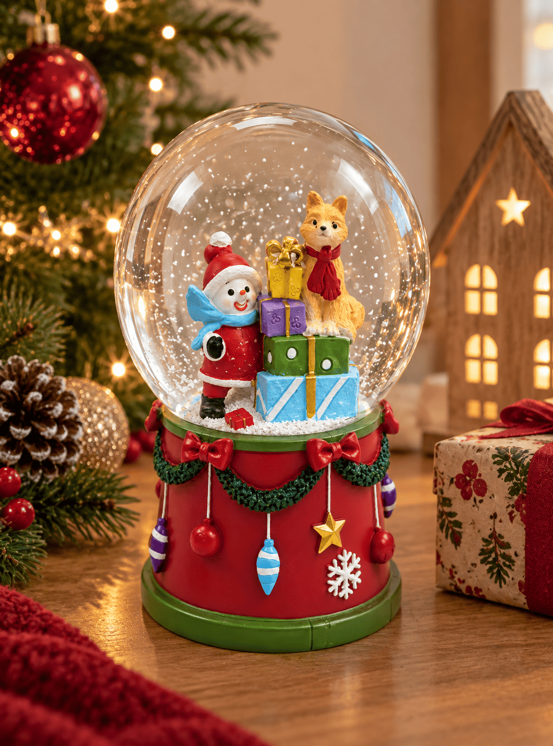 Bola de Agua Navidad Santa Zorro 11 CM-2