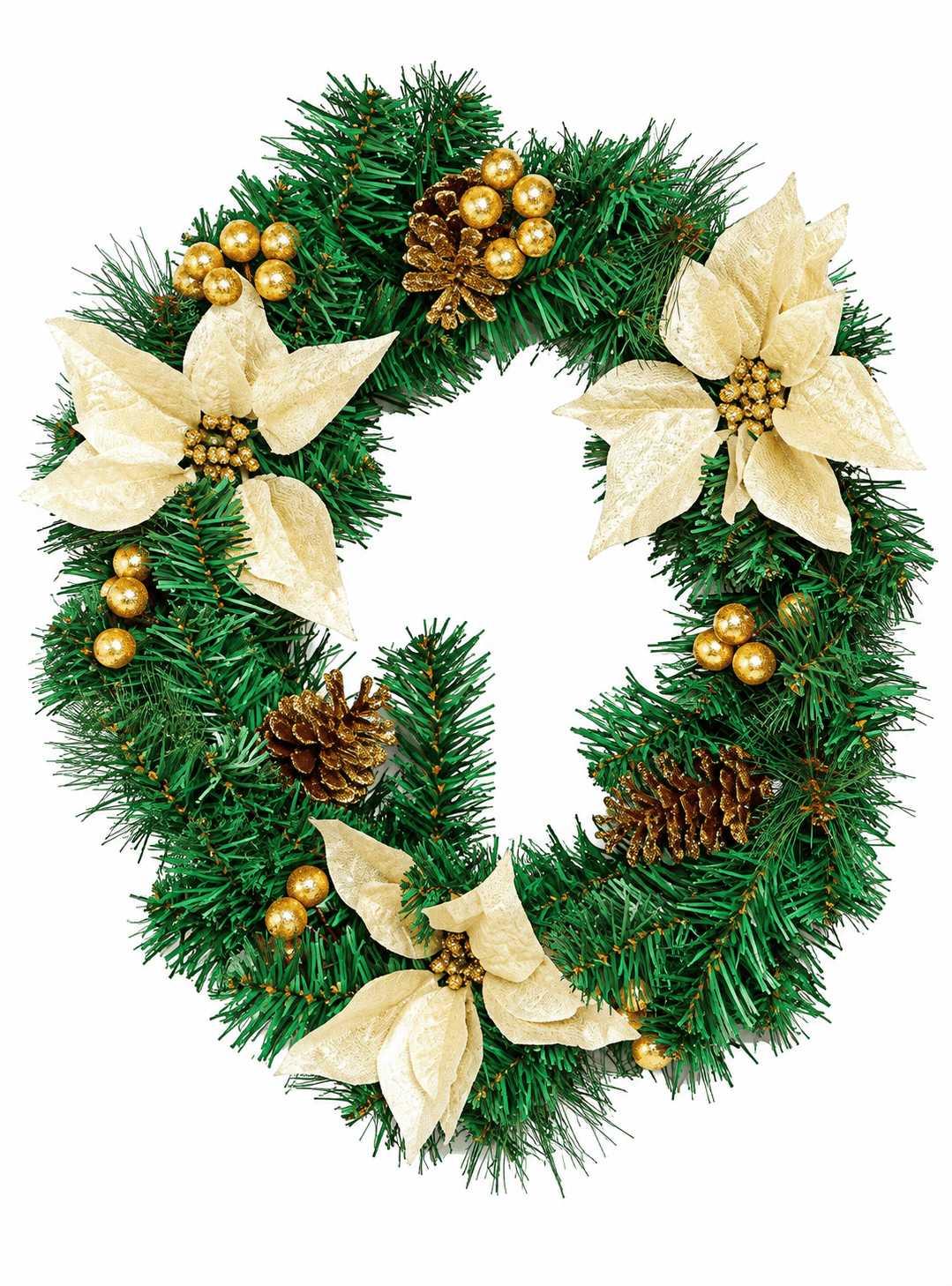 Corona de Navidad 50 CM Dorada-1