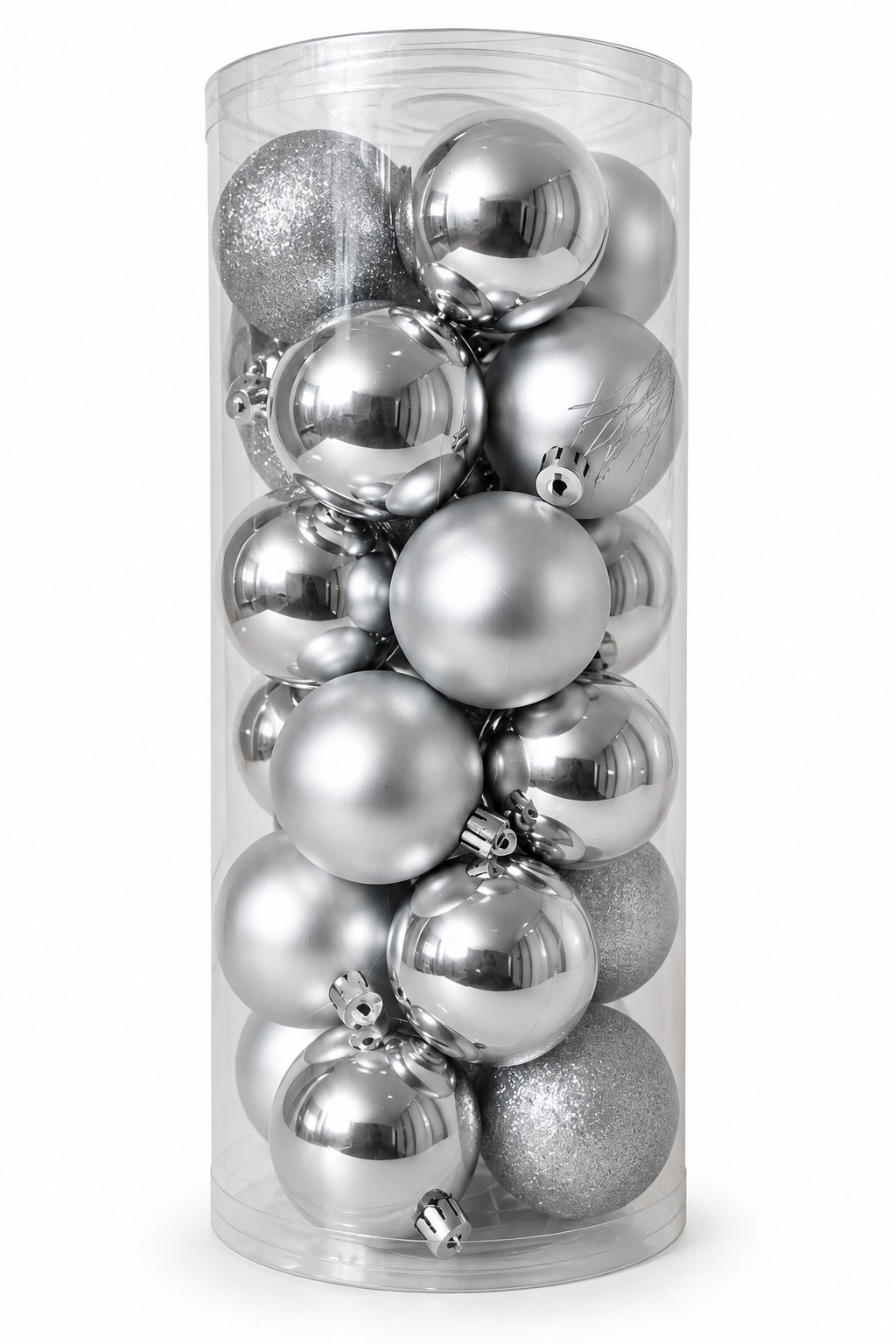 Set 24 Esferas Navidad Plateado 6 CM-0